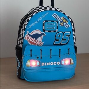 Loungefly Cars Lightning McQueen Dinoco Light-Up Mini Backpack - Boxlunch Exclsv